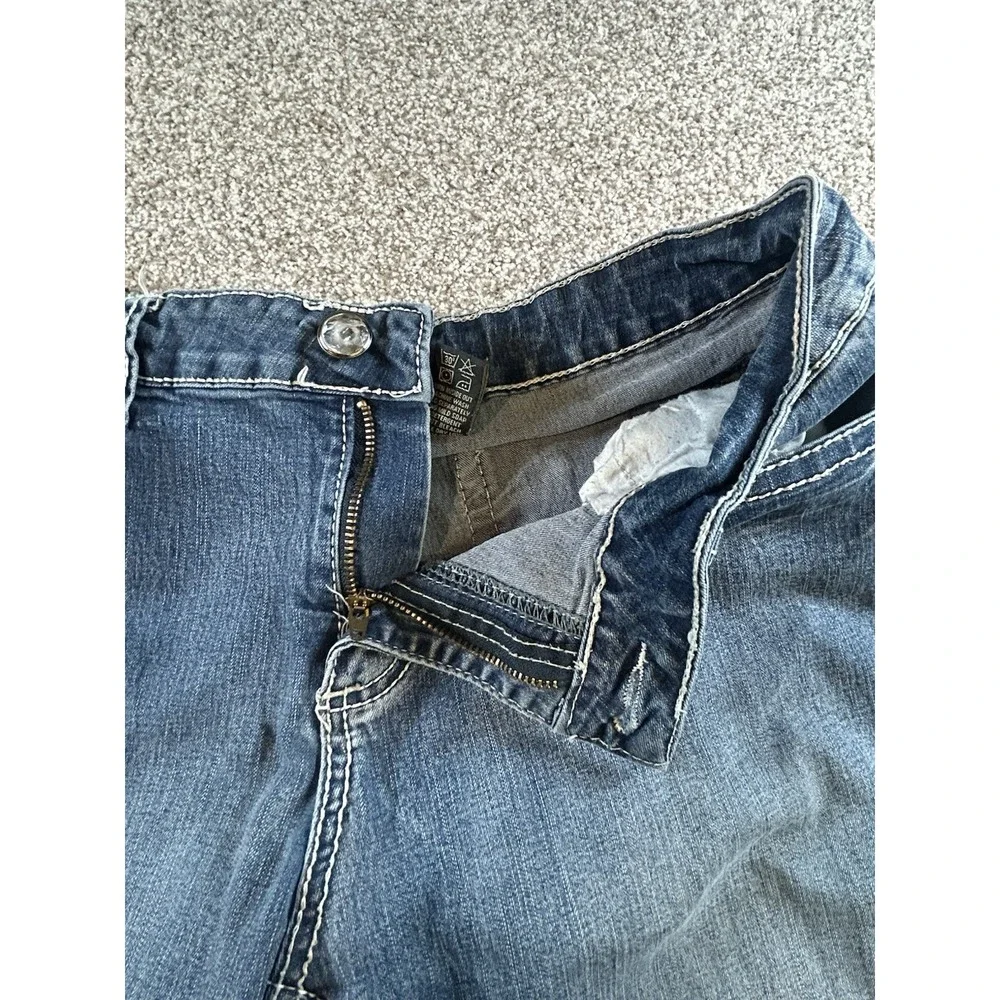 love indigo jeans Size 14 Crop BLING FLAP POCKET - Picture 4 of 12